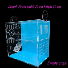 Load image into Gallery viewer, Blue Hamster House Large Size Acrylic Villa Double Guinea Pig Cage Small Pet for a Hamster Bservation Nest