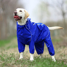 Load image into Gallery viewer, Pet Dog Raincoat Reflective Waterproof Zipper Clothes High Neck Hooded Jumpsuit For Small Big Dogs Overalls Rain Cloak Labrador

