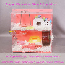 Load image into Gallery viewer, Blue Hamster House Large Size Acrylic Villa Double Guinea Pig Cage Small Pet for a Hamster Bservation Nest
